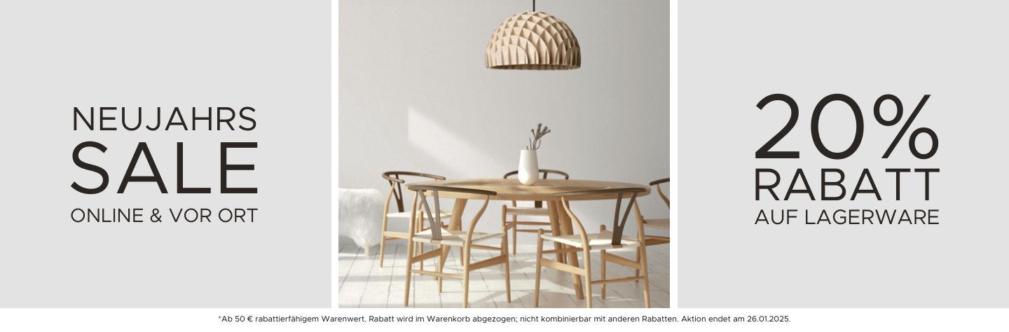 20% Rabatt auf Lagerware beim Neujahrs-Sale von HolzDesignPur