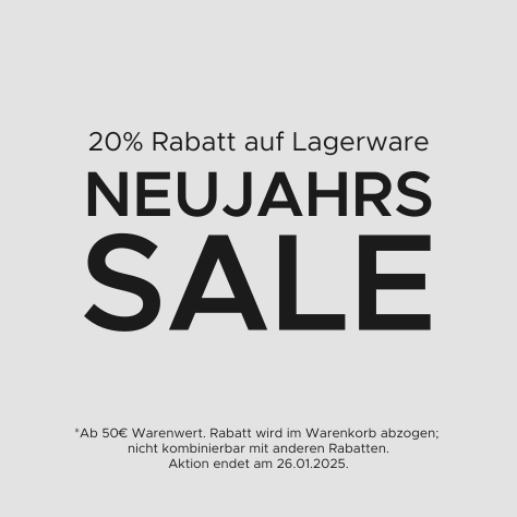 Neujahrs-Sale: 20% Rabatt auf lagernde Ware